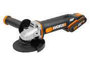 Угловая шлифмашина аккумуляторная WORX WX803, 20В, 125 мм, 1*2,0Ач + 1*4,0 Ач, кейс