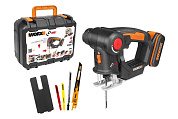 Лобзик аккумуляторный-сабельная пила WORX Axis WX550, 20В, 2Ач x1, кейс Лобзик аккумуляторный-сабельная пила WORX Axis WX550, 20В, 2Ач x1, кейс