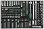 Набор головок торцевых 1/4", 3/8", 1/2"DR с аксессуарами и вставками-битами в EVA ложементе 560x400 мм, 121 предмет Jonnesway