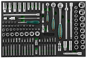 Набор головок торцевых 1/4", 3/8", 1/2"DR с аксессуарами и вставками-битами в EVA ложементе 560x400 