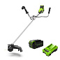 Триммер аккумуляторный Greenworks GD40BCB, 40V, 40 см, бесщеточный, с 1хАКБ 4Ач и ЗУ (2105707UB)