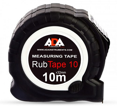 Рулетка ударопрочная ADA RubTape 10 с полимерным покрытием ленты 10 м