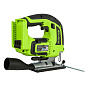 Лобзик акк. Greenworks GD24JS120, 24V, б/щет, 120 мм, 0-3500/мин, 4-ст.маятн, алюм.под,LED,1х2Ач,ЗУ