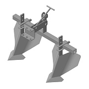 Окучник 2-х рядный, на траверсе с нерегулируемыми однорядными окучниками со сцепкой
