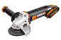 Угловая шлифмашина аккумуляторная WORX WX800, 20В, 115 мм, 2*2,0Ач, кейс