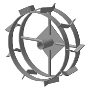 Грунтозацеп вал 25 мм. 310/95 мм. длина втулки 75 мм. 2 обода (Крот)