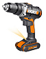 Дрель-шуруповерт аккумуляторная WORX WX183.1, 20В, 50Нм, 2Ач x2, кейс
