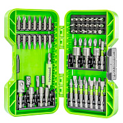 Набор бит, торцевых головок и адаптеров в кейсе Greenworks 2944407 (70 шт.)