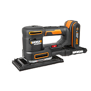 Виброшлифмашина аккумуляторная WORX WX820, 20В, 2 Ач х1, кейс