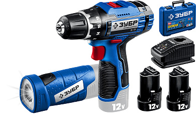 Дрель-шуруповерт  + LED фонарь ЗУБР DL-121-22F