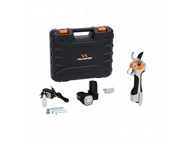 Секатор аккумуляторный к-т в кейсе Villartec PA1462: в к-те 2 шт АКБ и ЗУ