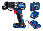 Бесщеточная дрель-шуруповерт ЗУБР 20 В, 70 Н·м, 2 АКБ LMS (2 А·ч)
