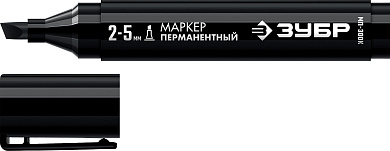 Клиновидный перманентный маркер ЗУБР МП-300К чёрный, 2-5 мм