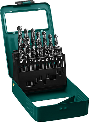 Набор сверл по металлу KRAFTOOL HSS-G, 19 шт, (1-10 мм), сталь P6M5