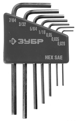 Набор ключей имбусовых МИНИ для точных работ, Cr-V,HEX SAE 0,028,0,035,0,05,1/16,5/64,3/32,7/64 дюйм