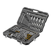 Набор инструментов, 1/2", 1/4", 3/8", CrV, S2, пластиковый кейс, 216 предметов// Denzel