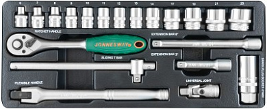 Набор головок торцевых 3/8"DR, 6-23 мм, 20 предметов Jonnesway