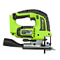 Лобзик акк. Greenworks GD24JS120, 24V, б/щет, 120 мм, 0-3500/мин, 4-ст.маятн, алюм.под,LED,1х2Ач,ЗУ