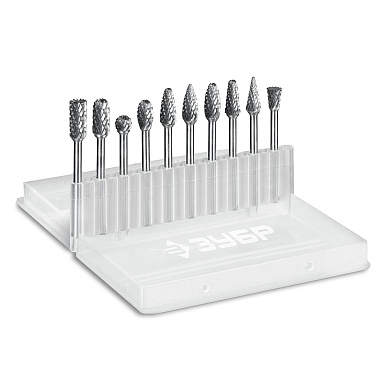 Набор борфрез твердосплавных, хв-к 3 мм ЗУБР 10 шт