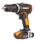 Дрель-шуруповерт ударная аккумуляторная WORX WX367.1, бесщеточная, 2Ач х2, ЗУ 2А, алюминиевый кейс, 