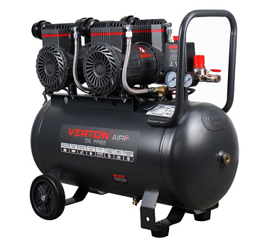 Компрессор безмасляный Verton Air AC-50/540 (230/50В/Гц,б/масл. 540 л/мин,V50л,макс.дав.8 бар, 3кВт)