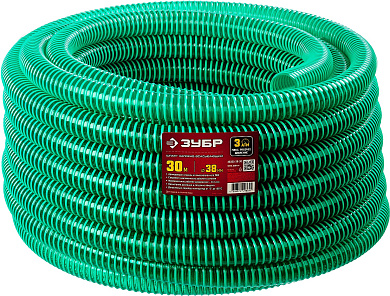 Шланг напорно-всасывающий со спиралью ПВХ, 3 атм, 32мм х 30м ЗУБР