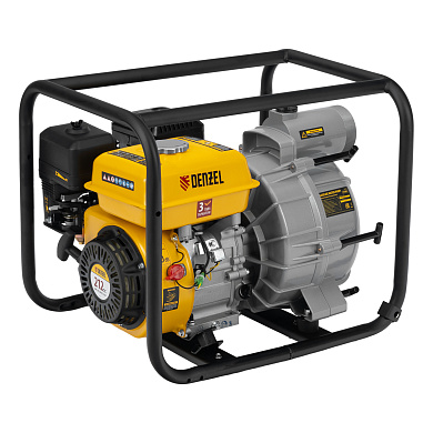 Мотопомпа бензиновая для грязной воды PX-80D7, 7 л.с., 3", 1300 л/мин, глуб 8 м,напор 30 м// Denzel