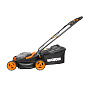 Газонокосилка аккумуляторная WORX WG779E,40В, 34 см, 2*2,5 Ач, двойное ЗУ 2x2A