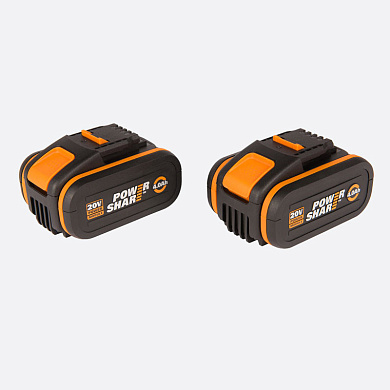 Комплект из 2х Аккумуляторов 2*20В 4.0 А/ч . WORX WA3553.2