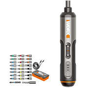 Отвертка аккумуляторная WORX WX240, 4В, 2,5Нм, 1,5Ач, набор оснастки