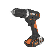 Дрель-шуруповерт ударная аккумуляторная WORX WX370, 50Нм, 20В, 2Ач x2, ЗУ 2А, кейс