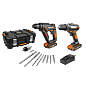 Дрель-шуруповерт аккумуляторная WORX WX101.9 + Перфоратор аккумуляторный WORX H3 WX390.1, 20В, 2Ач х