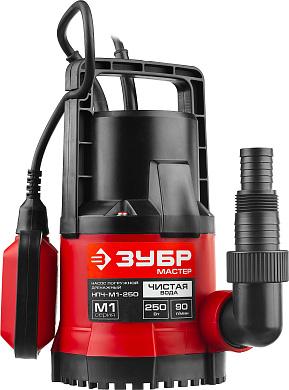 Дренажный насос ЗУБР с минимальным уровнем откачки, 250 Вт