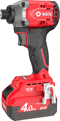Винтоверт аккумуляторный ударный бесщеточный KEN BL6720D-40C (2х4.0Ач, 230Нм, З/У, сумка)