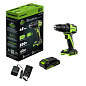Дрель-шуруповерт акк. Greenworks DD345, 24V, б/щет, 27/45 Нм,13мм,1х2Ач,ЗУ,кор (3708307CUA)