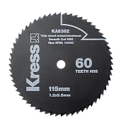 Диск KRESS 60T HSS KA8382 по металлу и алюминию 115х1,2х9,5 мм