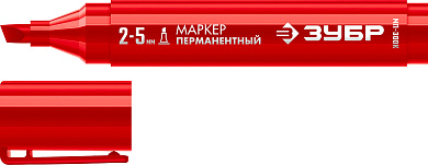 Клиновидный перманентный маркер ЗУБР МП-300К красный, 2-5 мм