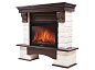Портал Firelight Forte 25S камень белый, шпон темный дуб