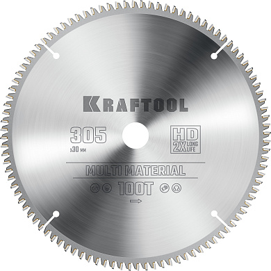 Диск пильный по алюминию KRAFTOOL Multi Material,305 х 30 мм, 100Т