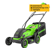Газонокосилка аккумуляторная Greenworks GD40LM361, 40V, 36 см, бесщеточная, c 1хАКБ 4Ач и ЗУ