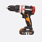 Дрель-шуруповерт ударная аккумуляторная WORX WX354, 20В, 60 Нм, бесщеточная, 2,0 Ач x2, кейс