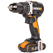 Дрель-шуруповерт аккумуляторная WORX WX102, 20В, 60Нм, бесщеточная, 2Ач х2, ЗУ, кейс