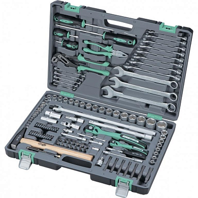 Набор инструмента, 1/4", 1/2", Cr-V, S2, усиленный кейс, 119 предм.// Stels