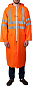 Плащ-дождевик ЗУБР 11617-52, сигнальный цвет, нейлоновый на молнии, размер 52-54