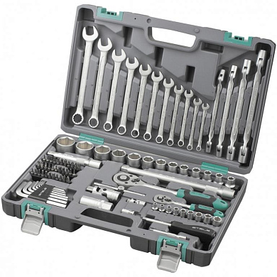 Набор инструментов, 1/2", 1/4", CrV, пластиковый кейс 88 предм.// Stels
