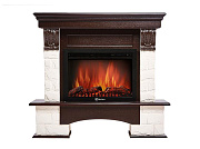 Портал Firelight Forte 25S камень белый, шпон темный дуб