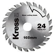 Диск твердосплавный KRESS KA8208 24T TCT 165 мм по дереву