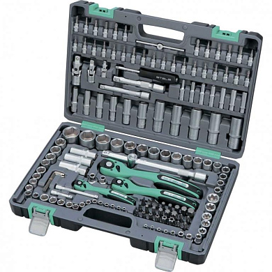 Набор инструмента, 1/4", 3/8", 1/2", Cr-V, S2, усиленный кейс, 151 предм.// Stels