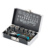 Набор бит и головок торцевых ,1/4", магнитный адаптер, сталь S2 пластиковый кейс, 26 предм.// Gross