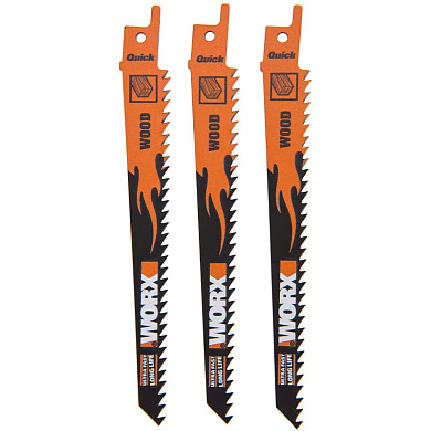 Лезвия по дереву для сабельной пилы WORX WA8010.3 150 мм